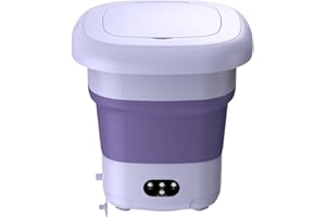 LIFETTER Faltbare Mini Waschmaschine, Mobile Kleine Waschmaschine, Tragbar, Große KapazitäT, Lazy Person Waschmaschine, 3 Modi Handwaschmaschine für Unterwäsche, Reisen, Camping, 9L (lila)