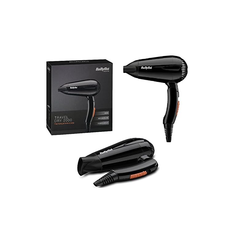 HIGH QUALITY BABYLISS 2000W TRAVEL COMPACT HAIR DRYER DUAL MULTI VOLTAGE WORLDWIDE USE