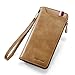 Produktbild WHWH Men's Long Leather Multifunktions Wildleder Tasche Inhaber Multi-Card Card Paket Business Clutch Bag Zip Münztasche,Khaki-OneSize