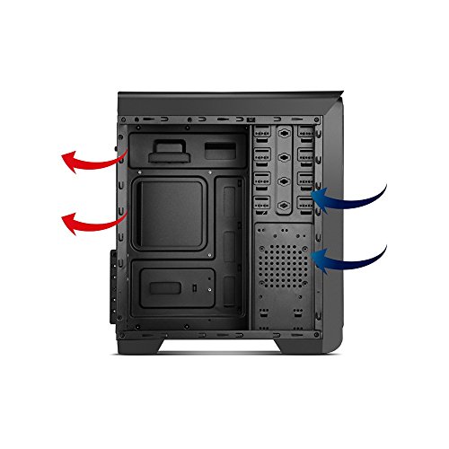 NOX Modus Midi-Tower Negro - Caja de Ordenador  Midi-Tower  PC  SPCC  ATX  Micro-ATX  Frente  Azul 
