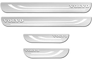 LIUIN 4 Pièces Acier Inoxydable Voiture Seuil de Porte pour Volvo V60 II AB 2018-, Autocollants Protection Seuil Porte de Voiture Style de Seuil de Voiture,A