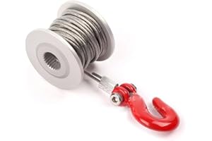 EMIIF 1/10 RC Crawler Winch Drum 25T Ruota in Alluminio con 198 centimetri Filo Accessorio Essenziale per Off Roading