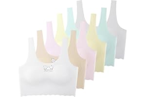 ACMEDE 6 Pack Girls Bra Cotton Seamless Sports Bras Training Crop Bra Tops Sports Bra Wireless Underwear Bralette Soft Kids Teenage Girls Bras for Daily Life Dance Training 6-16 Years