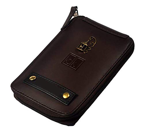 Generic 5.6 inches Multipurpose PU Leather Wallet/Mobile Case with Personal Name Printed (Brown)