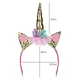 Einhorn Haarreif mit Horn Einhorn-Kostüm-Haarreif zum Karneval - - Très Chic Mailanda (Blond) -