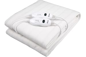 ARDES AR4U140A Calientacamas Matrimonial Eléctrico TERMOKIND Manta Calentadora 2X60W Calientacamas Cama Matrimonial 2 Zonas Calentadora Manta Eléctrica 100% Poliéster Lavable a Mano