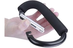 Saraoriginalshop Mosquetón universal con acolchado de protección, cierre de resorte, ganchos para bolsas de compras, viaje, cochecito, asa de gancho, disponible en 14 cm o 16 cm, colores surtidos (16