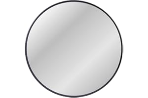 ZENIDA Round Mirror for Wall, 50x50 cm Metal Framed Circle, Large Bathroom, Black for Living Room, Bedroom, Entryway Decor