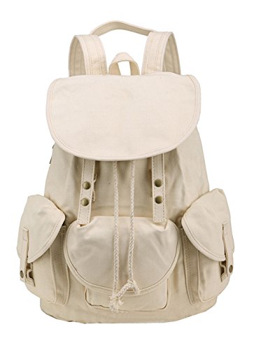 Preisvergleich Produktbild Greeniris Retro Rucksack Damen Schulrucksack Mädchen Beige