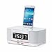 Produktbild OOLIFENG Bedside Wecker Bluetooth Stereo Handy Ladestation, für iPhone 7 plus 7 - 6s - 6 - 5s -5 Nano 7G, Touch 5G, iPad Mini und iPads , A8S white