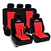 Produktbild eSituro SCSC0019 Auto Schonbezug, 12 teillige Sitzbezüge mit Lenkradbezug und Gurtpolster für Auto, universal, schwarz-rot