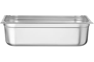 HENDI Gastronormbehälter, Temperaturbeständig von -40° bis 300°C, Heissluftöfen-Kühl- und Tiefkühlschränken-Chafing Dishes-Bain Marie, Stapelbar, 21L, GN 1/1, 530x325x(H)150mm, Edelstahl