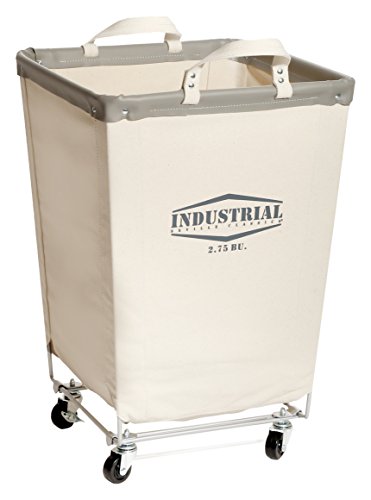 Seville Classics w/Wheels for Hotel, Home, Closet, Bedroom (Patented), Alloy Steel Canvas Polyester, Cream, 18.1" D x 18.1" W