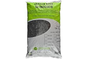 GEOSISM & NATURE - Lapillo vulcanico nero setacciato, granulometria fine, 100% naturale, per giardinaggio, drenaggio, pacciamatura, vasi e terrari (10/20 mm - Singolo da 14LT)