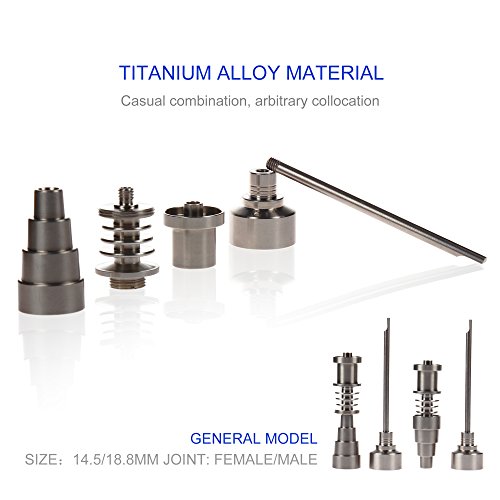 REANICE BOX 1-PACK Titan Nail 10mm/14mm/18mm Nail und weiblich Bong Percolator Rig + 3-PACK Non Stick Silikon Wachs Dab Boxcontainer+ 1-PACK Öl Wachs Carving Tools Edelstahl + 2-PACK-Antihaft-Silikon-Matte-Pad + 1-PACK Zubehör Glas Bong 18.8mm Weibliche + 1-PACK Zubehör Glas Bong Filter glas wasser bong - 4