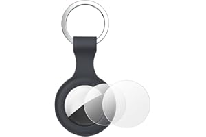 AXFEE Etui ochronne na AirTag, silikonowe etui na klucze AirTag, z 2 szt. folii ochronnej, etui na AirTag, etui kompatybilne z Apple Airtags, uchwyt na Airtag (nie zawiera Airtag)
