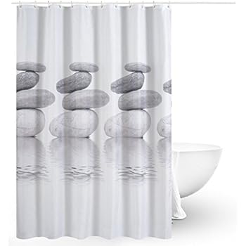 Rideau De Douche En Tissu Pissenlit 120x200 Cm Gris Noir