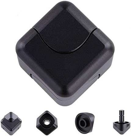 Hand Spinner Toys, Fidget Finger Cube Fingertip Gyro for ADD ADHD Anxiety Stress Autism Aluminum Alloy by Kayear Black