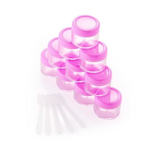 Gleader 10 rosa Deckel Plastikmaterial Leer Make-up kosmetische Sahneglas Pot Flasche Container - 3