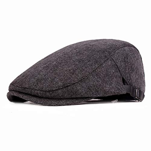 Winter Warm Cotton Flat Cap Gatsby Duckbill Hat Newsboy Ivy Irish Cabbie Scally Cap (Grey)