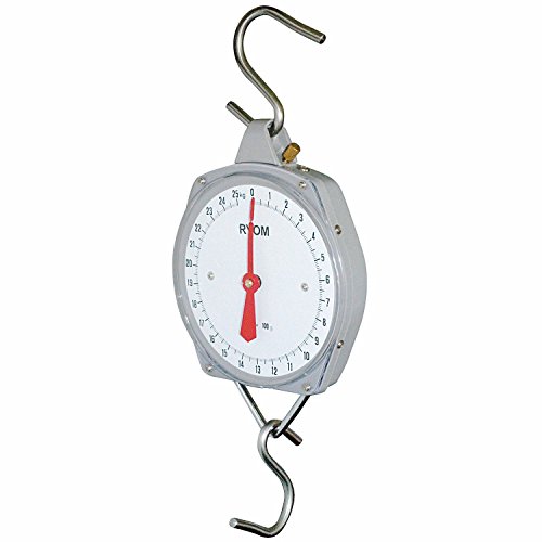 PROFI HÄNGEWAAGE ANALOG max. 25kg / 100g Schritte, stabiles Metallgehäuse, Zugwaage inklusive 2x S-Haken
