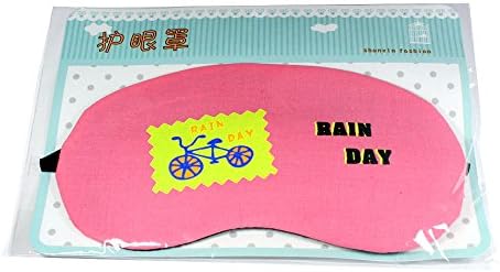 'Sleeping Mask In Dark Pink Tribal Rain Day Color Bicycle – with Removable Cooling Insert,