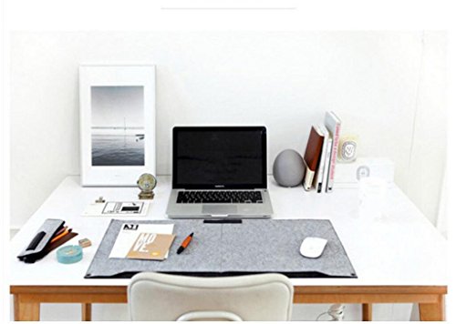 Alfombrilla de rat  n multifunci  n ANGTUO Escritorio de escritura fijo Alfombrilla de cuaderno de feltro con bolsa de almacenamiento l  piz insertado en la oficina del hogar esencial gris