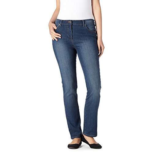 Maine New England Womens Indigo Wash High-Waisted Straight Leg Jeans 22R