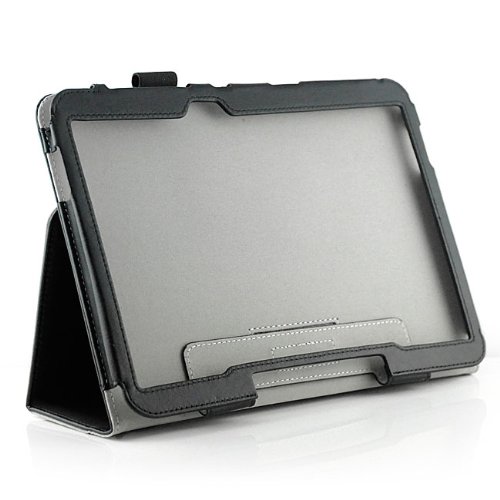 Saxonia Samsung Galaxy Tab 3 10.1 GT-P5200 GT-P5210 GT-P5220 LTE + Touch Stift Smart-Cover Schutzhülle Tablet Case mit Magnetverschluss in Schwarz - 3
