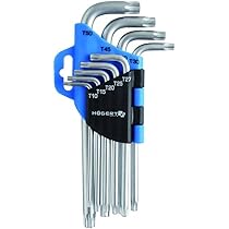 2 Stück Innensechskantschlüssel SAE - L-förmig S2-Stahl Rot