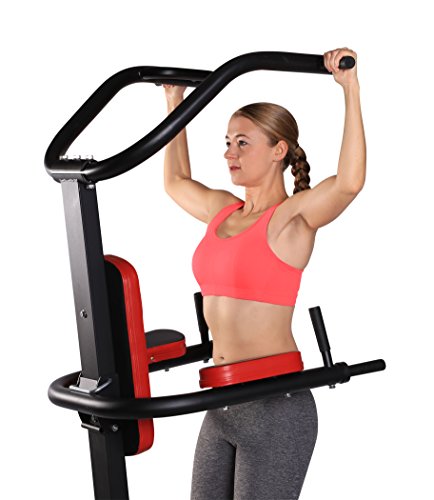 SportPlus Power Tower mit klappbaren Dips-Griffen, Klimmzugstange und Liegestützgriffen, für zahlreiche Muskeltrainingsmöglichkeiten, Heavy-Duty Stahlrohrrahmen, SP-HG-014 - 8