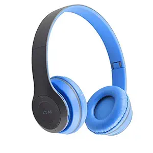 REEPUD P47 Wireless Bluetooth On Ear Headphone with Mic (Blue)
