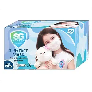 Sg Health 3ply Pollution Kids dust mask with sms filter pack of 50