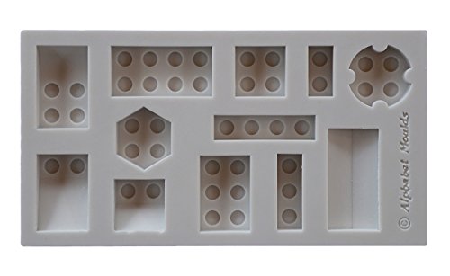 Preisvergleich Produktbild Alphabet Moulds AM0148 Building Bricks Modellierwerkzeug, Silikon, hellgrau