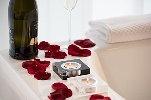 Moderner Teelichthalter Simply 2 mit SWAROVSKI ELEMENTS Kristallen – Tischdeko (matt) - 6