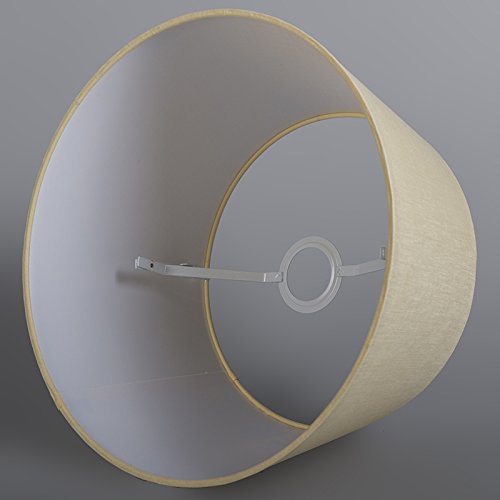QAZQA Leinen Lampenschirm 32cm rund DS E27 leinen creme , Rund konisch Schirm Pendelleuchte, Schirm Stehleuchte, - 5