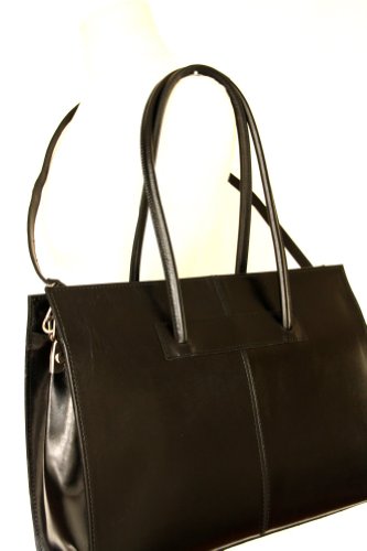 Leder Damen Business- / Akten-/ Laptoptasche mit Schulterriemen Italy Mod.2026-p - 3