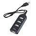 Produktbild Tragbare 4 Port USB 2.0 Schlanke Adapter High Speed   USB-Hub des kleinsten tragbaren PC Mini-USB-Splitter für Laptop-Handy (schwarz)