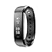 Produktbild Kobwa Smart Armband Fitness Activity Tracker Herzfrequenz Schrittzähler Abstand Kalorien Alarm Modus Wireless Bluetooth 4.0 Touch Bildschirm Call Nachricht Reminder Smart Band Armband mit Android iOS App, schwarz