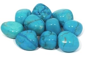 ‎CRYSTALAGE CrystalAge Trommelsteine Howlith, Türkis, 20–25 mm, 5 Stück