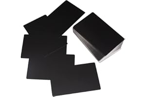 CJBIN Visitenkarten Blanko, 100 Stück Metall Visitenkarten Rohlinge, 8.6x5.4cm Aluminium Lasergravierte Matt Namenskarten, Metallkarten für Bürokunden DIY Geschenkkarten (Schwarz)