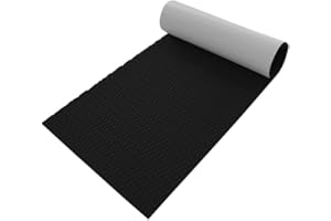 Riloer Tapis de sol antidérapant pour bateau, auto-coupant, tapis marin, imitation teck, mousse EVA pour bateau/camping-car, absorption des chocs, plusieurs tailles, noir (2400 * 300 * 5mm)