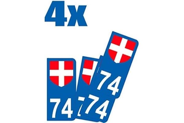 4 x -74 Haute Savoie autocollant sticker plaque immatriculation voiture auto sans texte