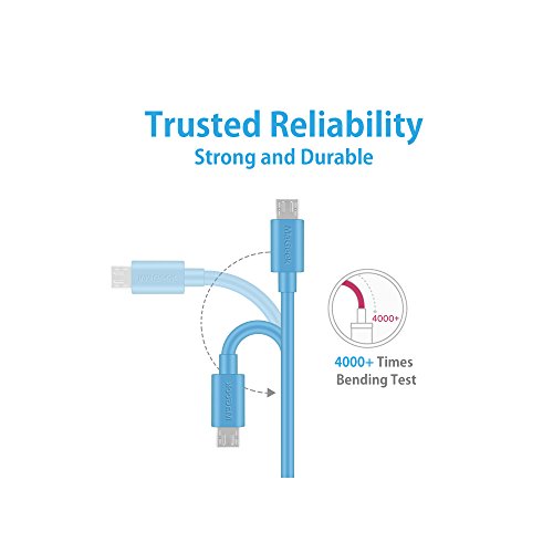 MaGeek® [2-Pack] 1.8m Extra Langes Premium Micro USB Kabel Schnell Aufladen Synchronisationen und Ladekabel für Android, Samsung, HTC, Motorola, Nokia, LG, HP, Sony,und mehr (Blau) - 6