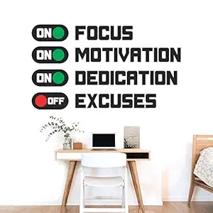 StickMe Motivation Dedication Focus Inspiration Startup Office Wall Sticker 90 x 50 Cm ( Multicolour, Vinyl)