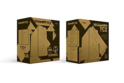 NOX Hummer TGX Torre Negro Carcasa de Ordenador - Caja de Ordenador  Torre  PC  SPCC  Vidrio Templado  ATX EATX ITX Mini-ATX  Negro  Juego 