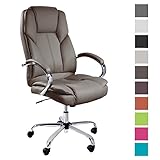 TPFLiving Chaise Fauteuil de Bureau XXL Dallas - Similicuir Brun - Max: 215kg