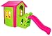 Produktbild Spielhaus Kinderspielhaus mit Rutsche XXL Pink Grün für drinnen und Draußen Gartenhaus Kinderhaus Kinder Spiel Haus Gartenhaus