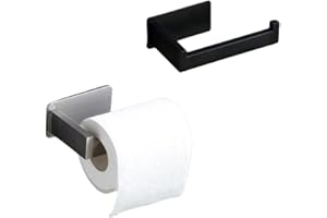 UTILYTAIS Portarrollos Papel Higiénico Autoadhesivo - Portarrollos Baño Acero Inoxidable - Portarrollos sin Taladro - Soporte de Papel Higiénico - Portarrollos Baño (Negro)