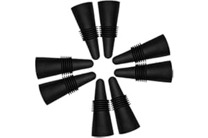 CNYMANY Lot de 8 Bouchons de vin en Silicone réutilisables pour Bouteille de Boisson avec Bouchon en liège pour Garder Le vin Frais - Noir